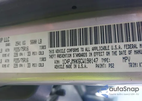 2012 Jeep Liberty Sport z USA, uszkodzony, nr VIN 1C4PJMAK6CW190147